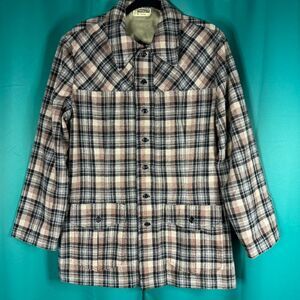 Vintage (1945-64) Custom Made Wool Plaid Jacket Size10 Layer Winter Cottagecore